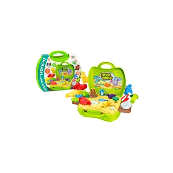 Lean Toys Playdough Dinosaur World In A Suitcase Molds Tools Green
