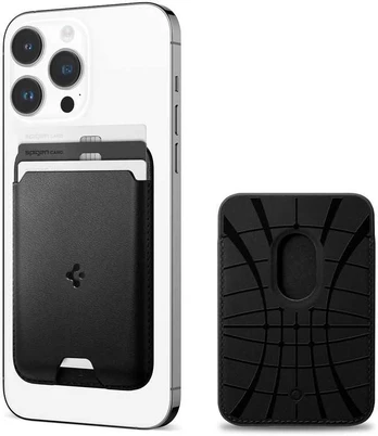 Dėklas Spigen Valentinus Wallet Magsafe 3 card, juodas