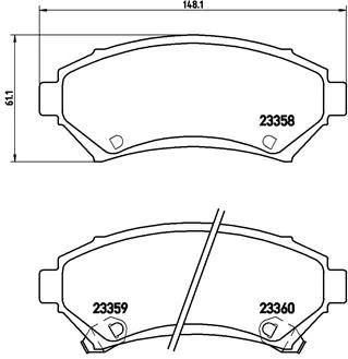 Stabdžių trinkelių rinkinys, diskinis stabdys BREMBO P 59 028