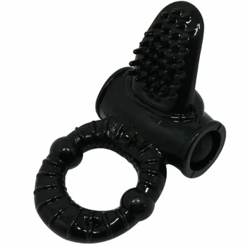 Baile Sweet Ring Black - Vibrating Silicone Intimate Ring with Rabbit Element