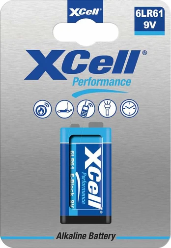 XCell baterijos, šarminės, 6LR61, 9V, 1 vnt.