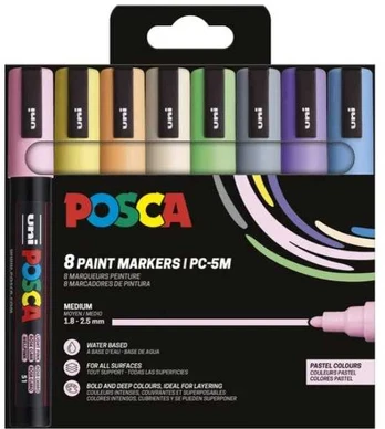 POSCA PC-5M 8stk Pastel Farver