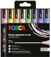 POSCA PC-5M 8stk Pastel Farver kaina