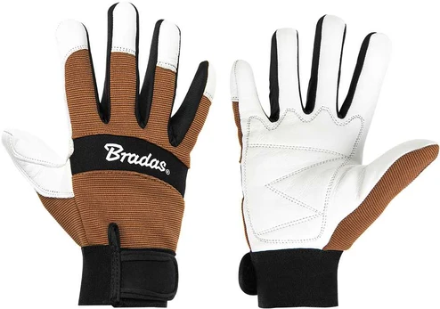 Apsauginės darbo pirštinės Bradas Tech Leather, odinės, 10 dydis, 6 vnt.