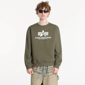 Alpha Industries Basic Hoody Small Logo II Dark Olive - Dydis M (178302-142 Džemperiai)