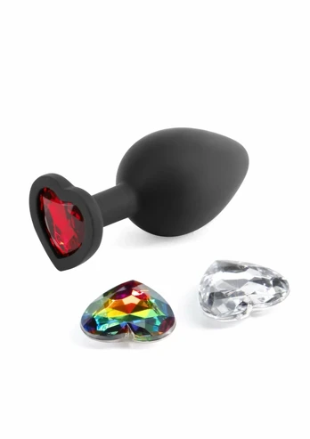 Glams Xchange Heart Medium Silicone Plug with Interchangeable Gems