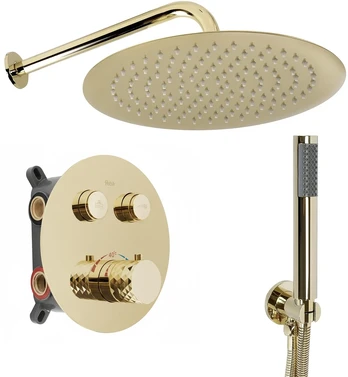 Potinkinis dušo komplektas su termostatu REA Lungo Diamond, Gold, + Box
