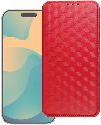 Dėklas su klapką na Xiaomi 17 PRO / 18 PRO Cubic Book raudona