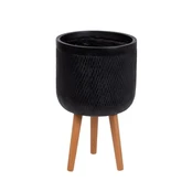 Vazonas Domoletti LT14486T-1S, keramika/molis, Ø 30 cm, juodas