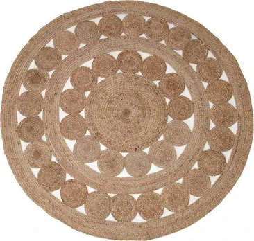 Dywan su juty, Ø 150 cm, ze wzorem