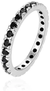 Agato Sidabrinis ring with juodas zircons AGT-R16BK