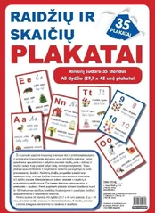 Raidžių ir skaičių plakatai (35 standūs A3 formato plakatai) kaina