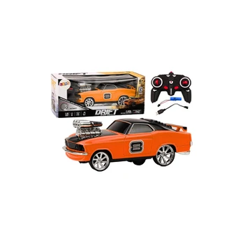 Lean Toys Remote Control Car 1:18 Drift 360 Lights Sounds Oranžinis