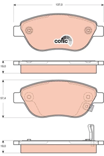 TRW GDB1701 Brake pad set
