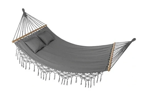 Dvivietis hamakas Outtec Boho, 200×150 cm, pilkas
