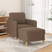 Sofa Krėslas su pakoja, rudos spalvos, 60cm, audinys kaina