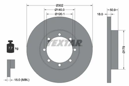 TEXTAR 92230803 Brake Disc kaina
