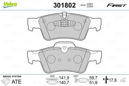 Stabdžių trinkelių rinkinys, diskinis stabdys VALEO 301802 kaina