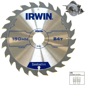 Pjovimo diskas Irwin 190x30(20,16)x24T 2,5 mm ATB