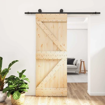 Slankios durys Natūrali ir juoda 85 x 210 cm