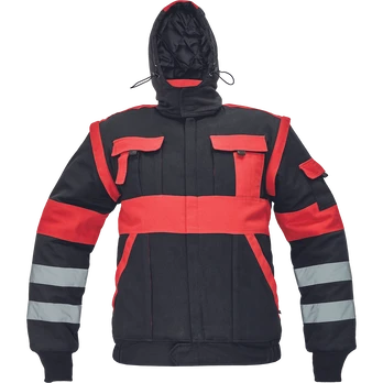 Darbinis švarkas vyrams Cerva Max Winter RFLX, juoda/raudona, 60 dydis