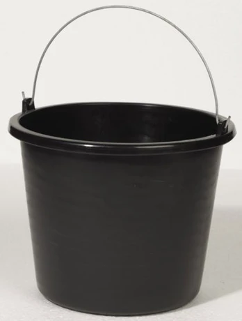 Plastikinis kibiras, su rankena, juodos sp., 5 l