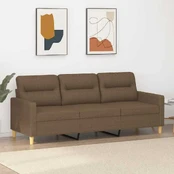 Trivietė sofa, rudos spalvos, 180cm, audinys kaina