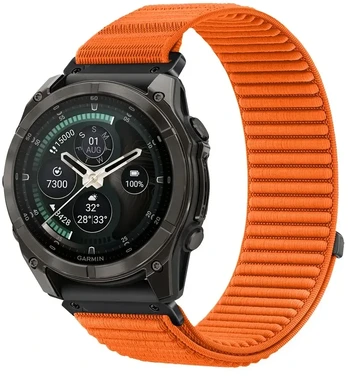 Oranžinė apyrankė Garmin Fenix 5 / 6 / 6 Pro / 7 / 8 / 8 Pro / 9 / 9 Pro (47 mm) "Tech-Protect NylonLoop"