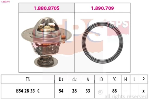 Termostatas, aušinimo skystis EPS 1.880.971