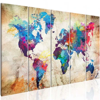 Artgeist Paveikslas - World Map: Colourful Ink Blots