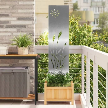 Sodo dekoratyvinis skydas Sidabro 32 x 140 cm