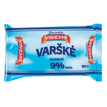 Varškė ROKIŠKIO VISIEMS, 9 % rieb., 180 g
