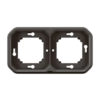 PLEXO 2 GANG HORIZONTAL AND VERTICAL FLUSH MOUNTING SUPPORT FRAME - ANTHRACITE