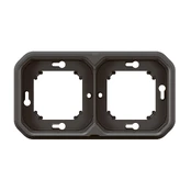 PLEXO 2 GANG HORIZONTAL AND VERTICAL FLUSH MOUNTING SUPPORT FRAME - ANTHRACITE kaina