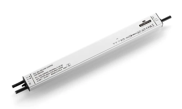Impulsinis LED maitinimo šaltinis 12Vdc, 8.3A, su PFC, PUSH dimming, DALI2, IP67, Slim