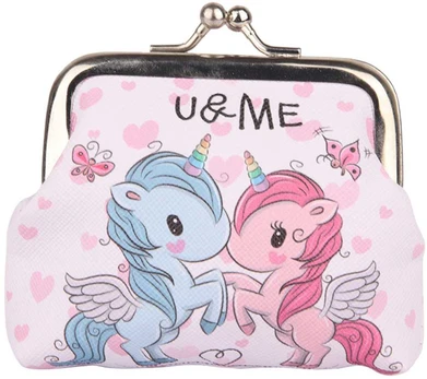 Lean Children's Wallet Two Unicorns U&ME Metal Snap 10x9cm