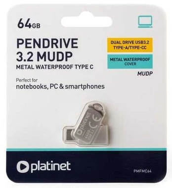 Atmintinė Platinet Metal UDP 64GB USB 3.2 + Type-C