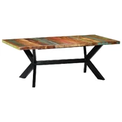 Valgomojo stalas, 200x100x75cm, perdirbtos medienos masyvas kaina