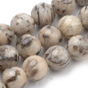 Natūralūs feldsparo karoliukai 8 mm., 1 gija
