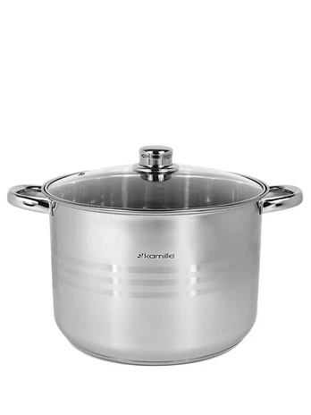 Aukštas puodas su dangčiu, plieninis 15,5 l