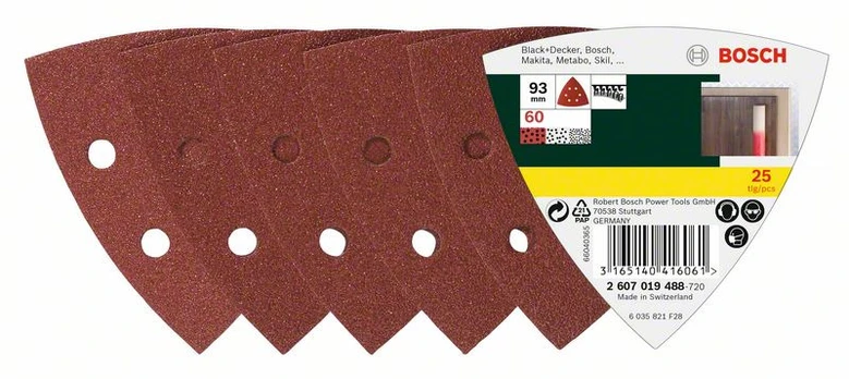 Bosch Delta šlif.popierius K60 25 vnt.