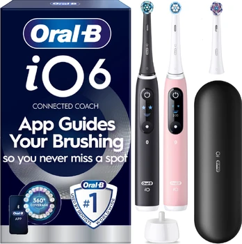 Oral B - iO6 Electric Toothbrush 2-Pack - Black & Pink