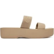 Calvin Klein Šlepetės Flatform Sndl Webbing HW0HW02878 Smėlio