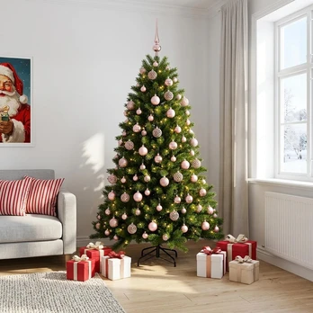 Dirbtinė Kalėdų eglutė su burbulais 210 cm 300 LED Šilta balta