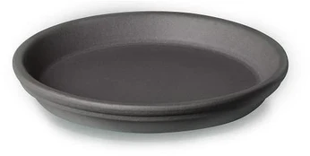 POLNIX Lėkštelė vazonui GLAZED, apvali, grafitinė, 21 x 3(A) cm