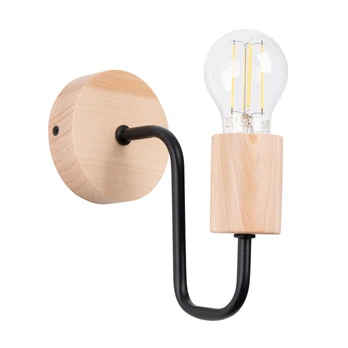 Sieninis šviestuvas SOLLUX TIMBO, E27, 1x max 15W LED, juoda