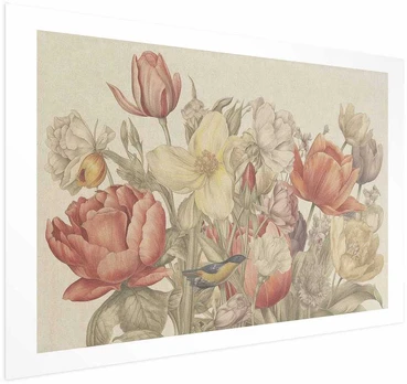 Artgeist Plakatas - Flower Bouquet on a Kreminis Background