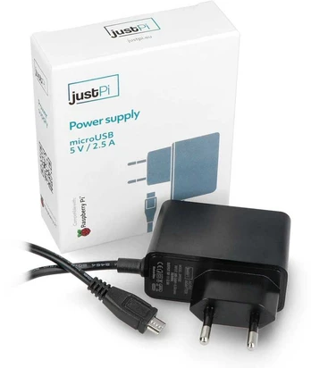 Aboutpi justPi microUSB 5V/2.5A maitinimo šaltinis skirtas Raspberry Pi 3B+/3A+/3B/2B/Zero