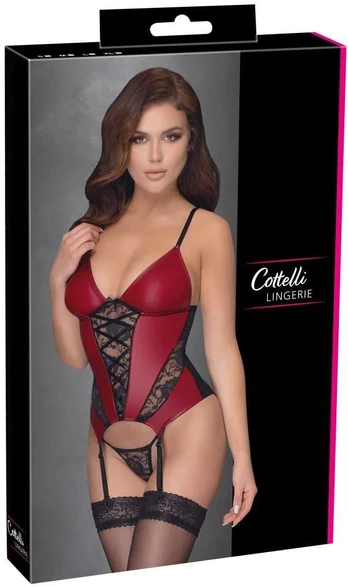 Cottelli lingerie Basque red/black L Seksuali liemenėlė