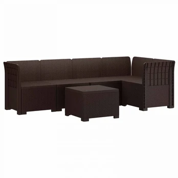 5-vietė sodo sofa Rataninio išvaizdos PP Ruda